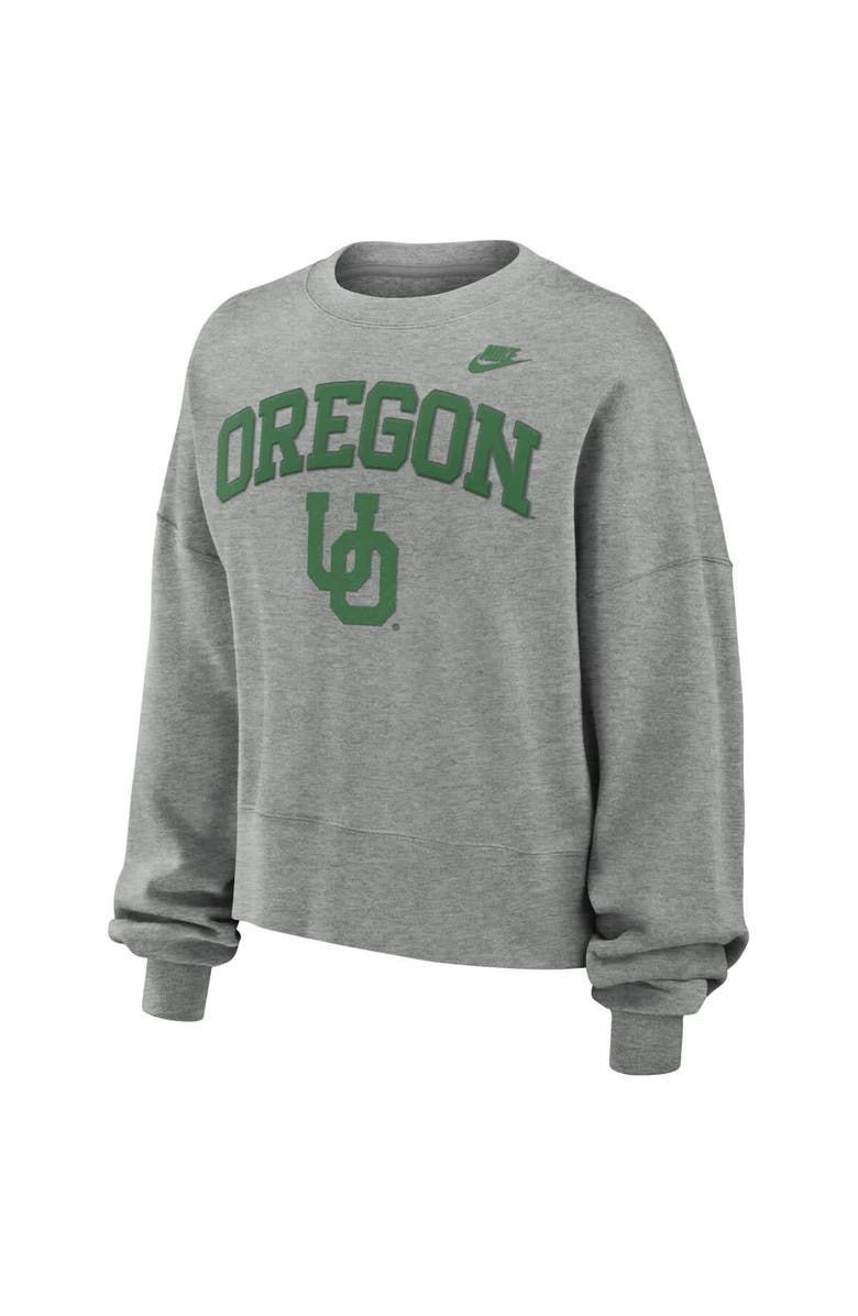 Nike Women's Nike Heather Gray Oregon Ducks Oversized Legacy Classic Pullover Sweatshirt, Alternate, color, 