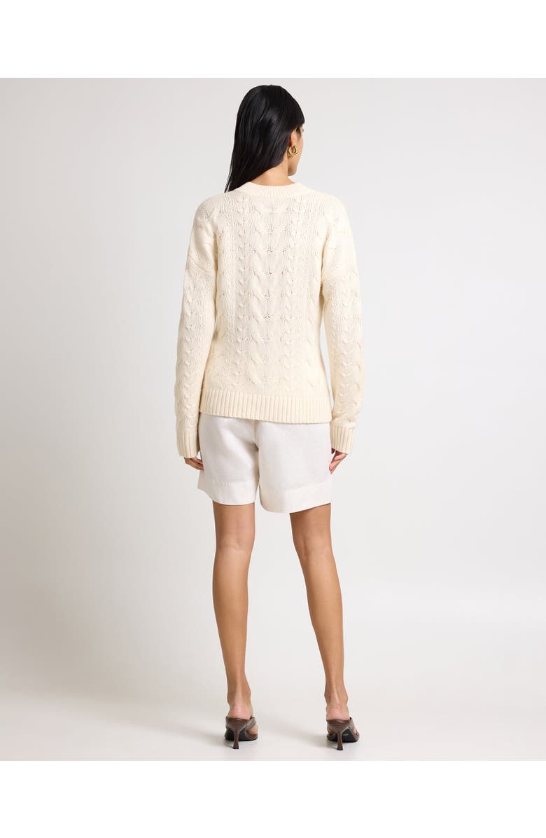 Onia Fitted Cable Knit Cardigan, Alternate, color, Natural Melange