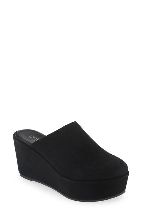 Cordani Jules Platform Mule in Black Suede 