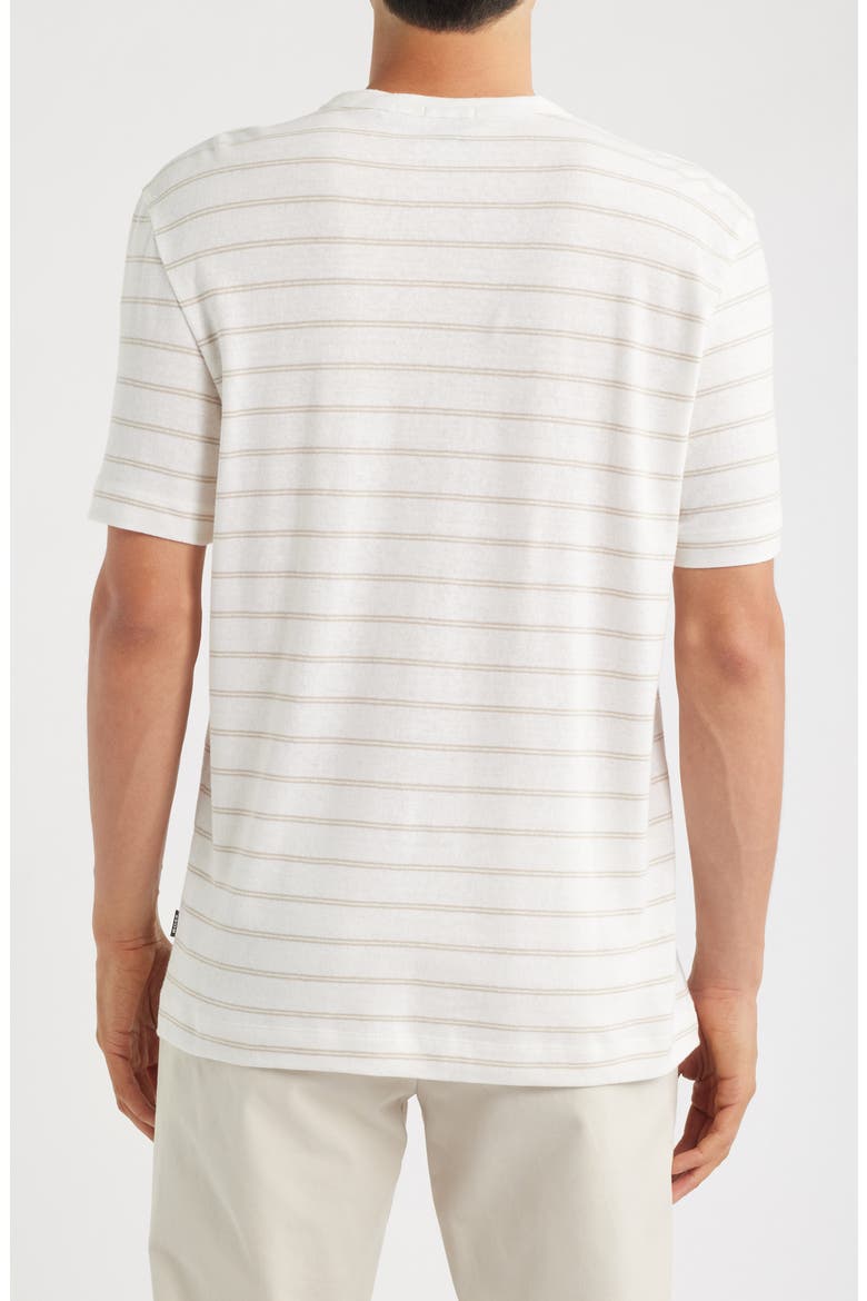 Taut Stripe Linen & Cotton T-Shirt, Alternate, color, NATURAL