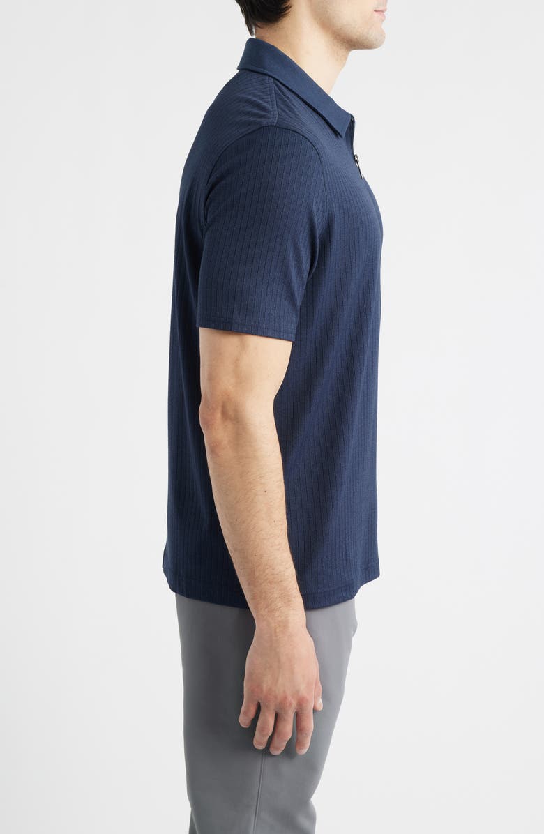 Johnston & Murphy Finn Rib Zip Polo, Alternate, color, Navy