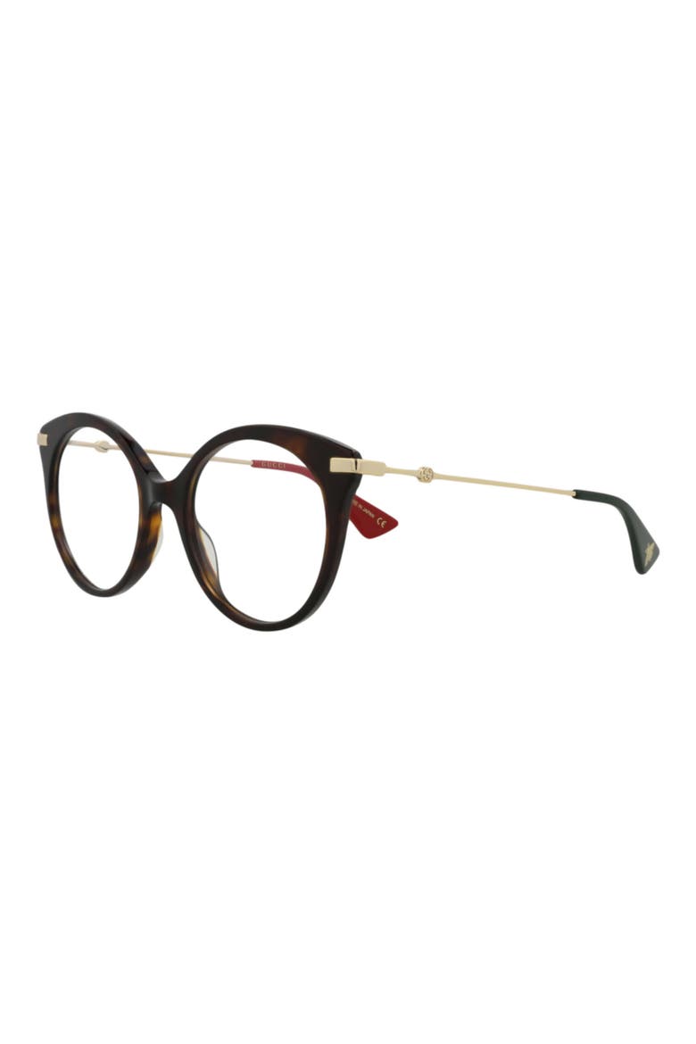50mm Cat Eye Optical Glasses, Alternate, color, HAVANA GOLD TRANSPARENT
