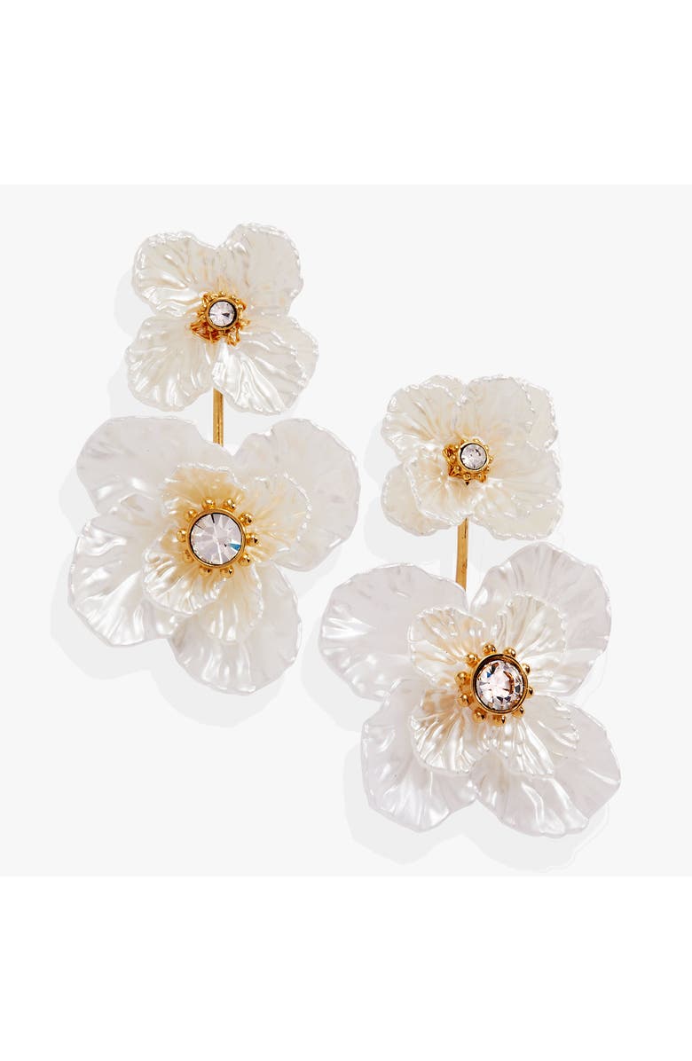 Alex and Ani New York Botanical Garden<sup>®</sup> 2-in-1 Poppy Statement Earrings, Main, color, White