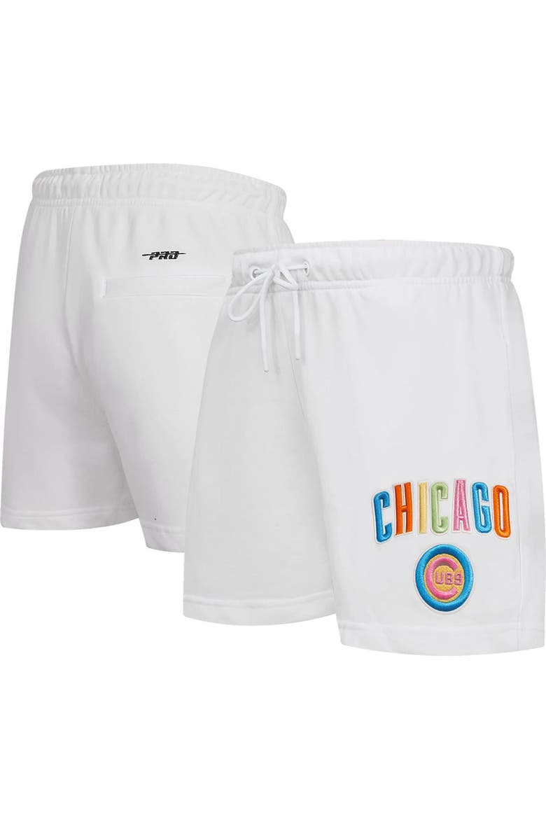 Women's Pro Standard  White Chicago Cubs Washed Neon Shorts, Main, color, White