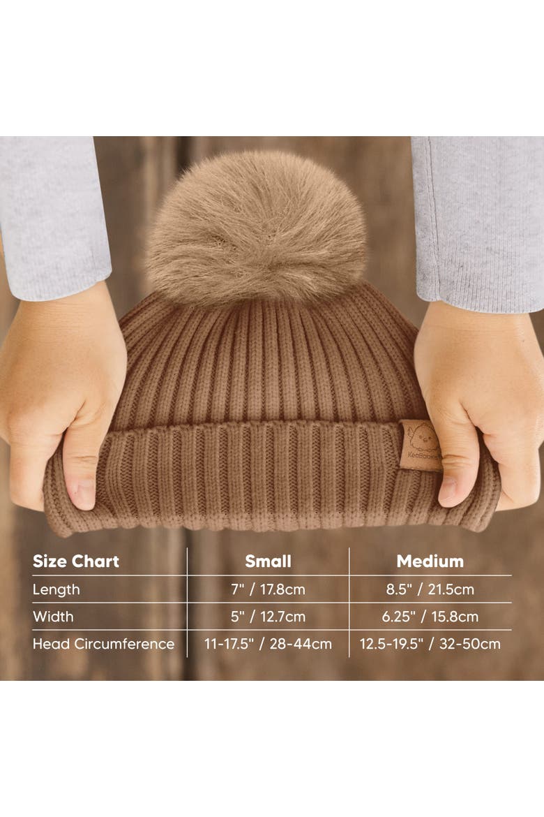 2-Pack Pom Knitted Beanie, Alternate, color, Dune