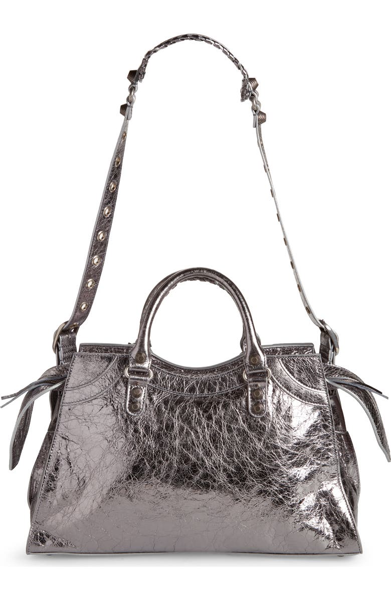 Balenciaga Neo Cagole City Metallic Leather Shoulder Bag, Alternate, color,