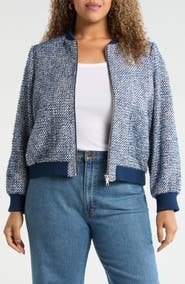 Caslon® Tweed Bomber Jacket