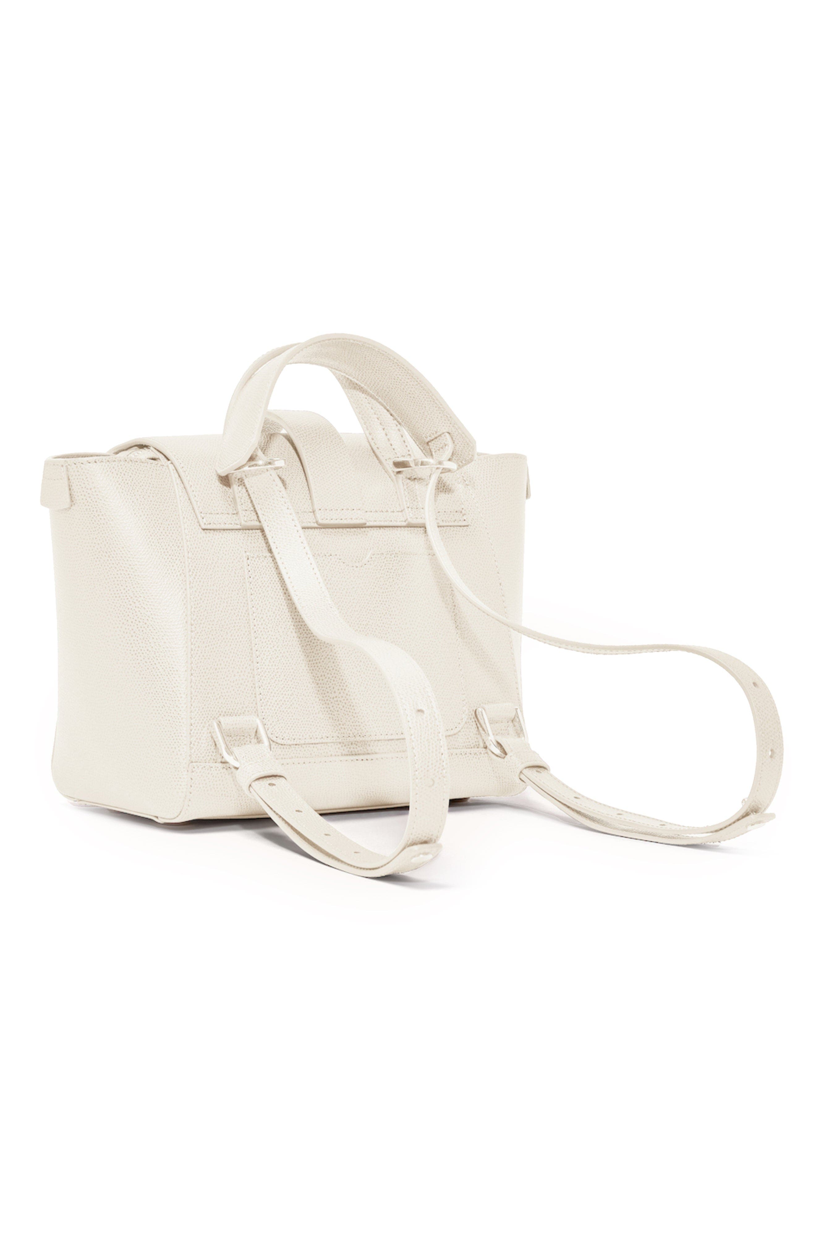 Mini Maestra Pebbled Leather 4-Way Convertible Handbag, Alternate, color, Cream