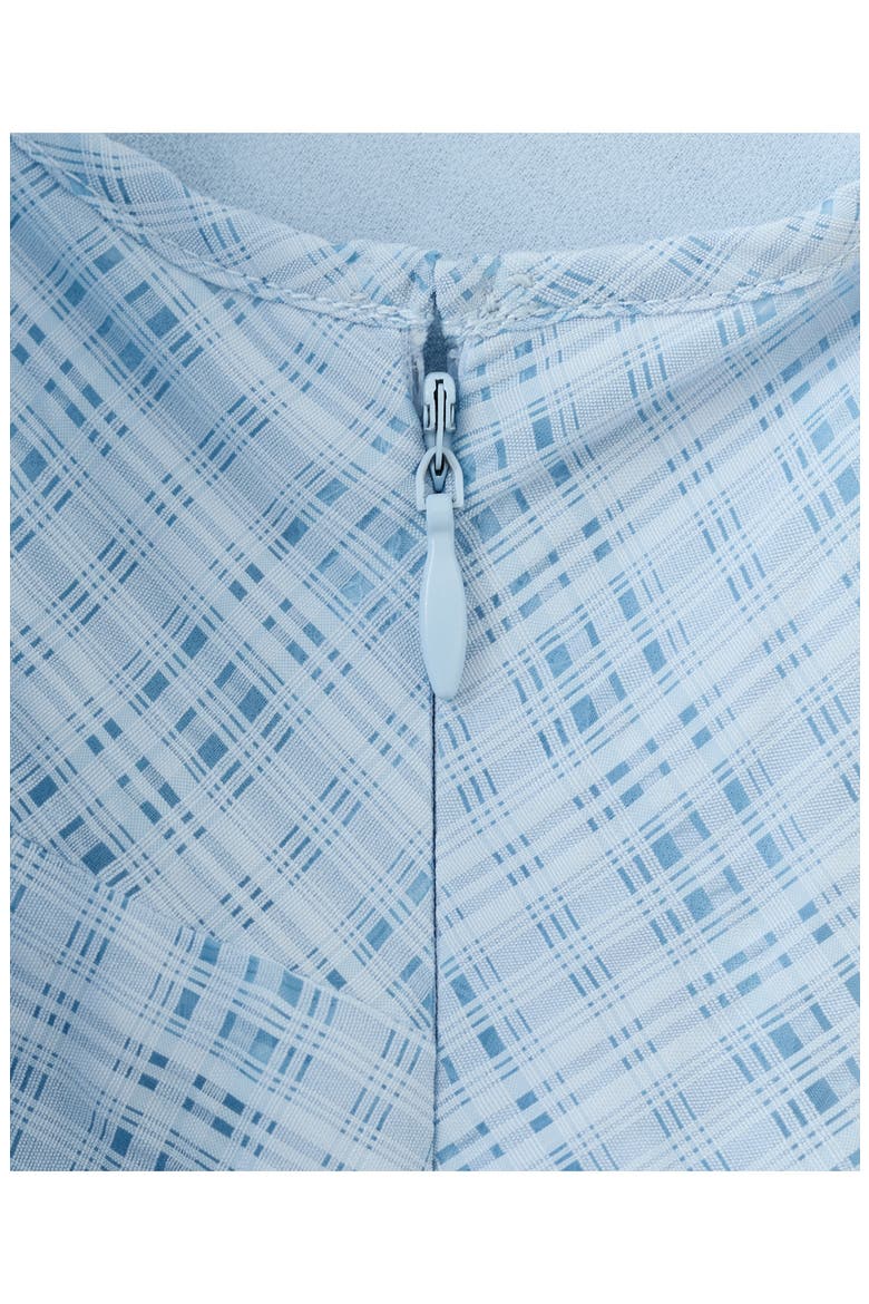 Checked Asymmetrical Midi Dress, Alternate, color, SKY BLUE