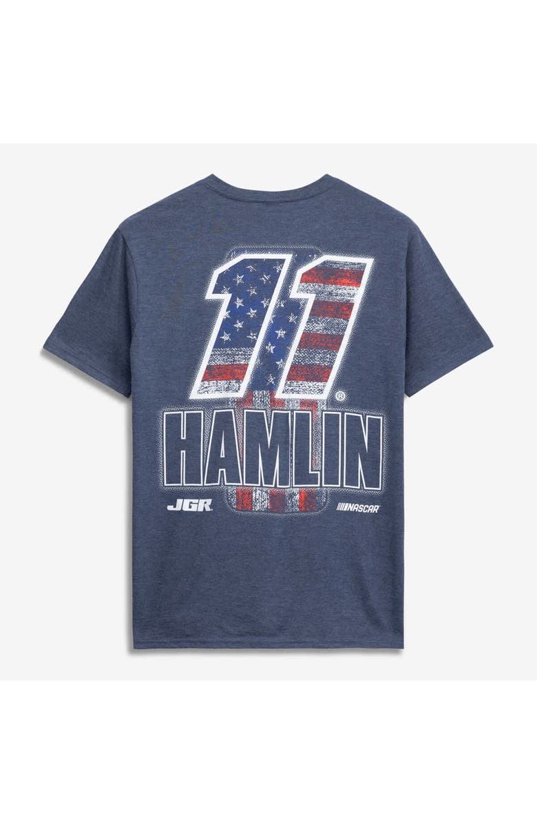 Classic Ink Men's Classic Ink Heather Navy Denny Hamlin #11 Patriotic Number Tri-Blend T-Shirt, Alternate, color, Heather Navy