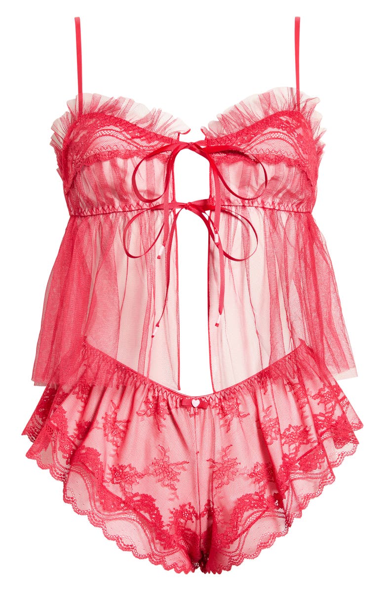 Free People Nightcall Boudoir Pajamas, Main, color, Lux Red Combo