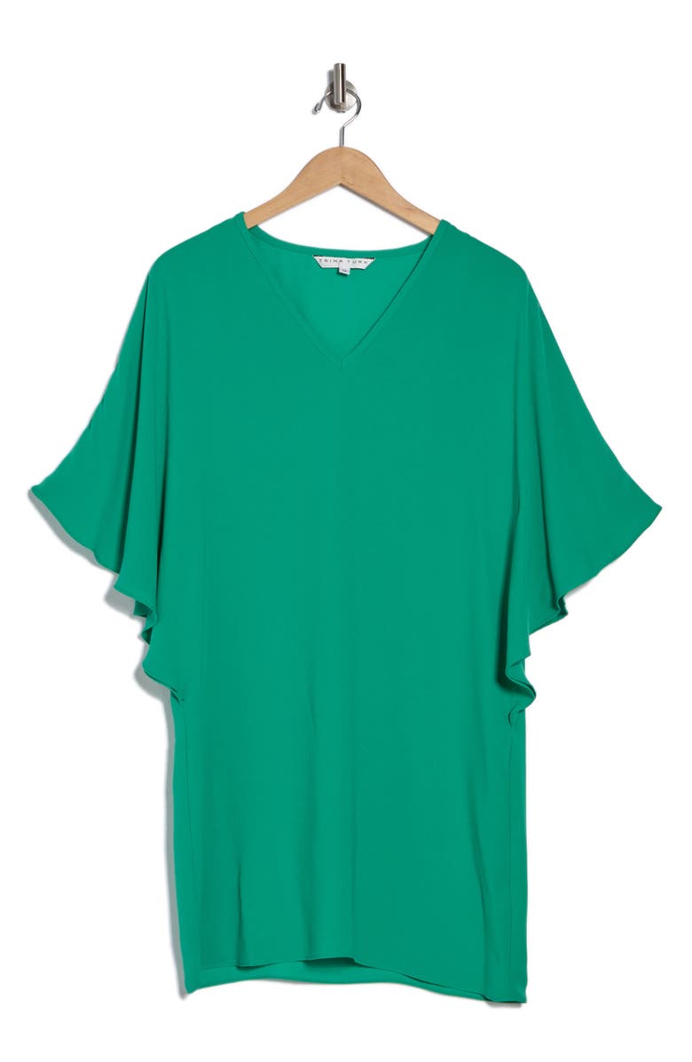 Trina Turk Country Club Short Sleeve Shift Dress, Alternate, color, Agave