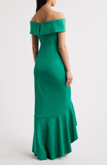 Off the Shoulder High-Low Gown