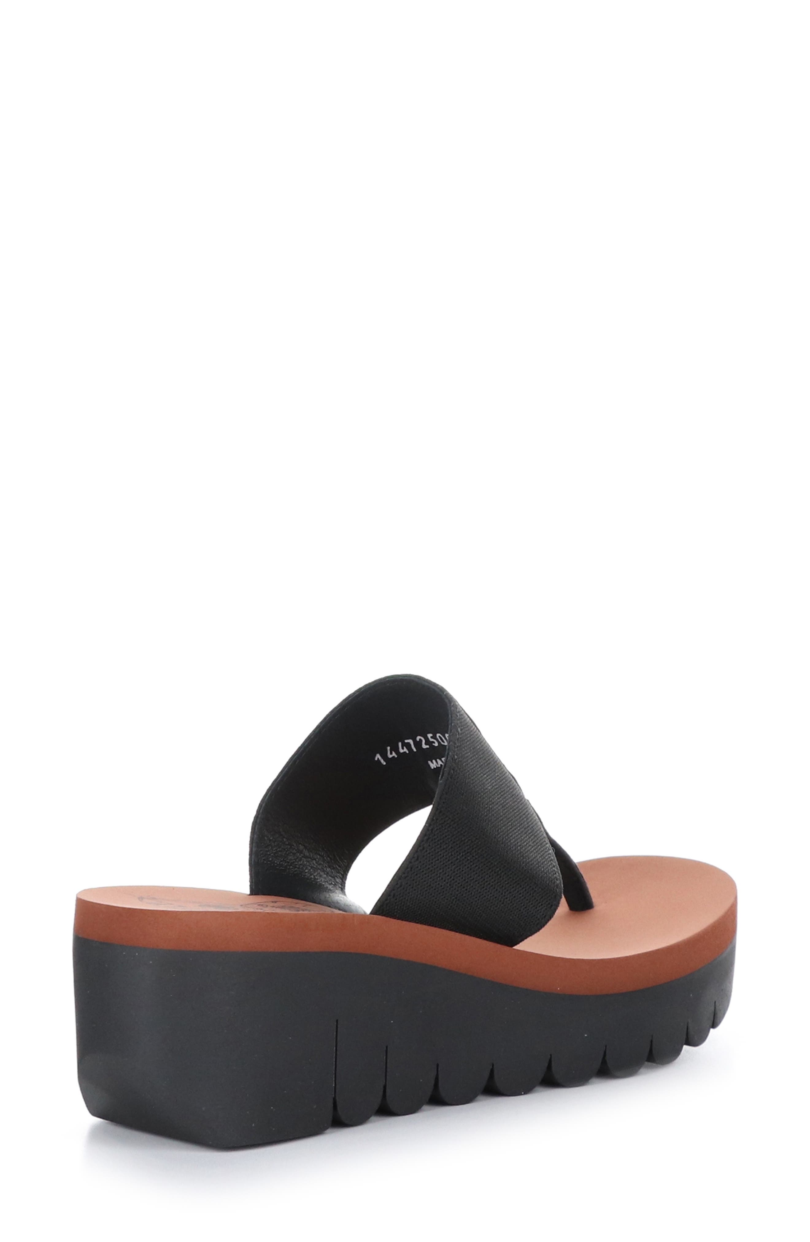 Yomu Wedge Flip Flop, Alternate, color, BLACK/ BRICK GROGRAIN/ CUPIDO