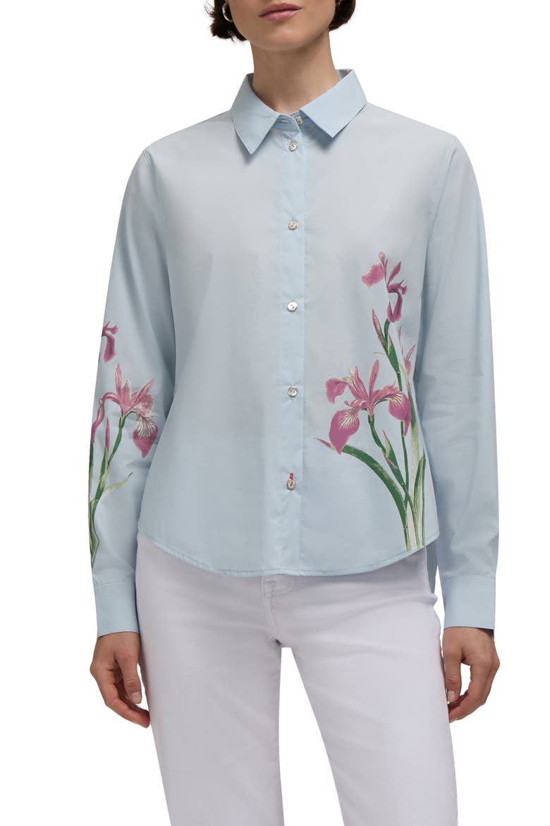 Placement Bloom Button-Up Shirt, Main, color, POWDER BLUE
