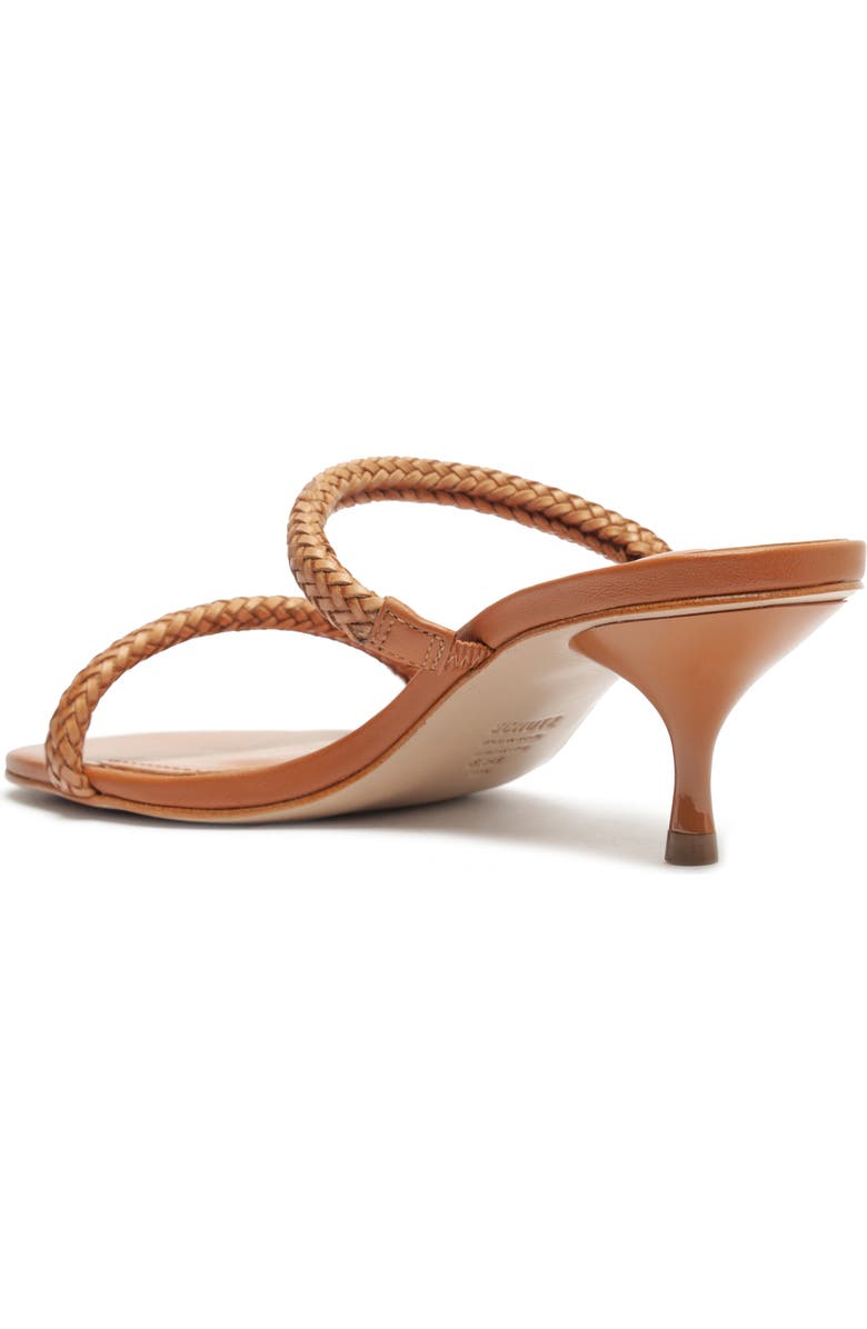 Schutz Taliah Woven Strap Kitten Heel Slide Sandal, Alternate, color, Cuoio Brown