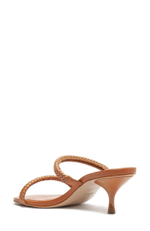 Shop Schutz Taliah Woven Strap Kitten Heel Slide Sandal In Cuoio Brown