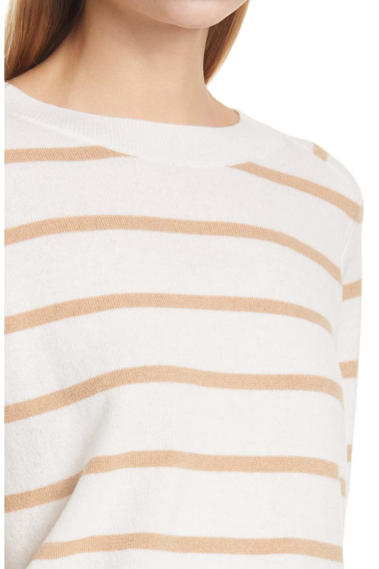 Striped Wool & Cashmere Blend Sweater, Alternate, color, OFF WHITE/ HAZEL