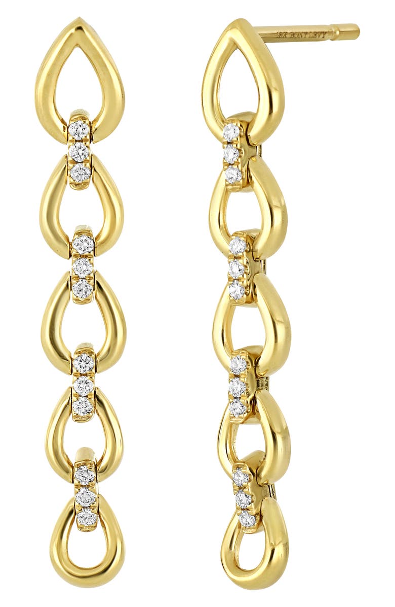 Bony Levy Varda Pear Link Diamond Linear Drop Earrings, Main, color, 