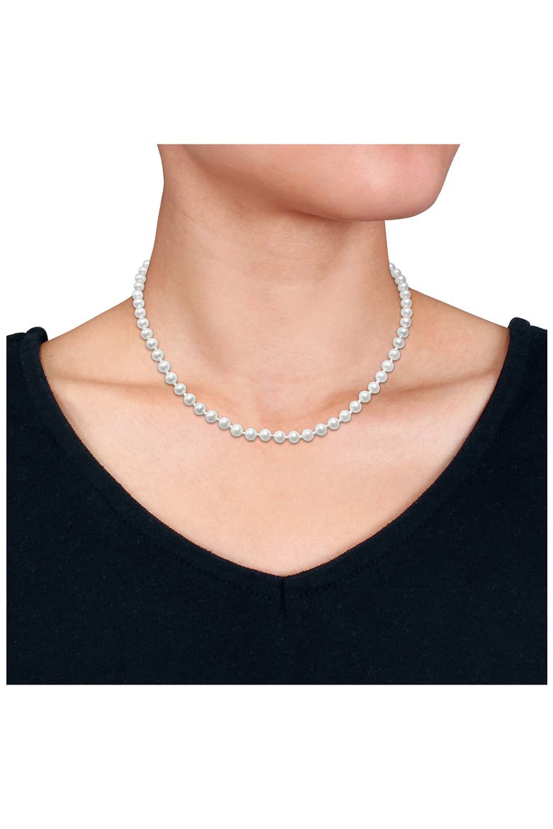 5-5.5mm Cultured Freshwater Pearl Necklace, Alternate, color, METALLIC SILVER