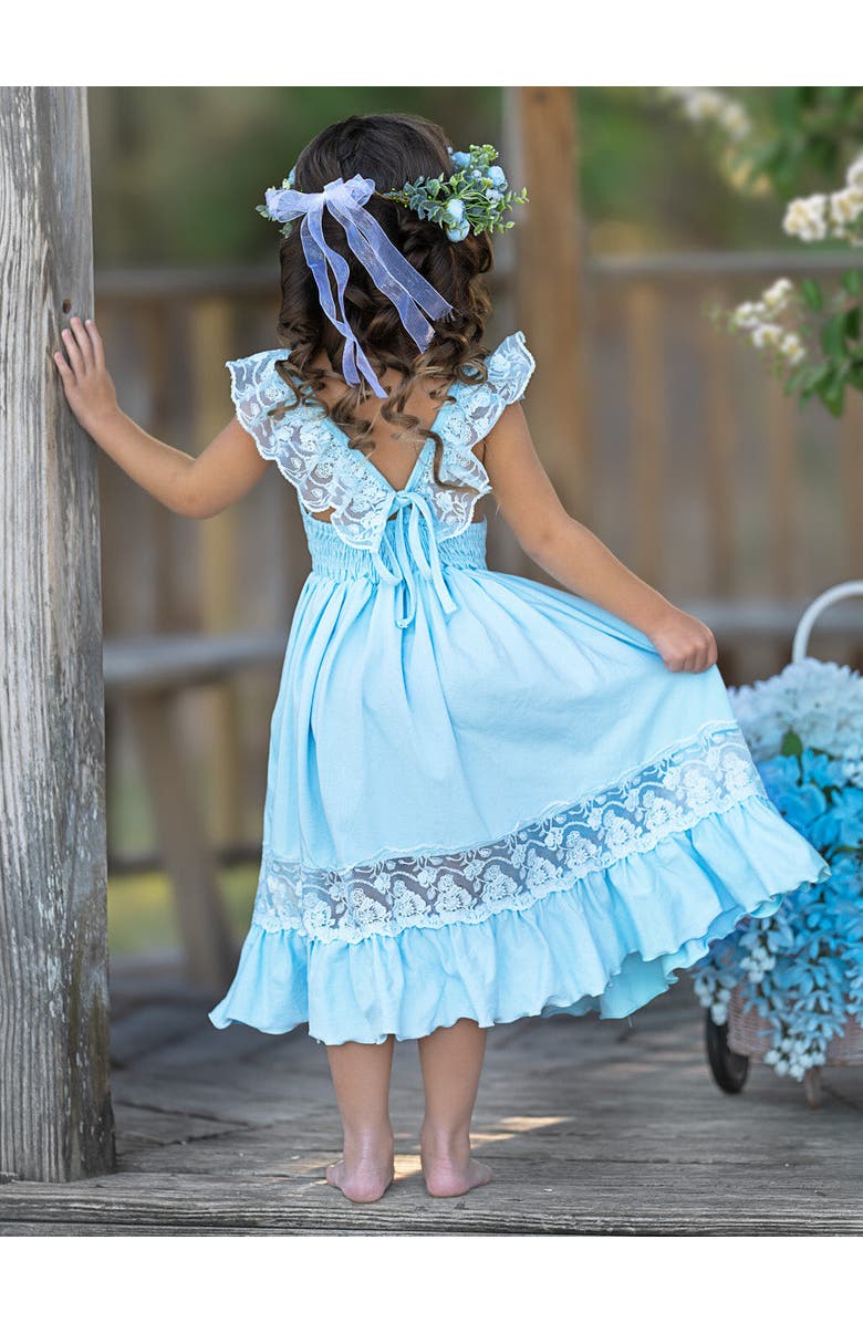 Mia Belle Girls Girls Baby Blue Spring Chic Lace Maxi Dress, Alternate, color, Blue