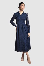Wallis Floral Organza Belted Midi Dress