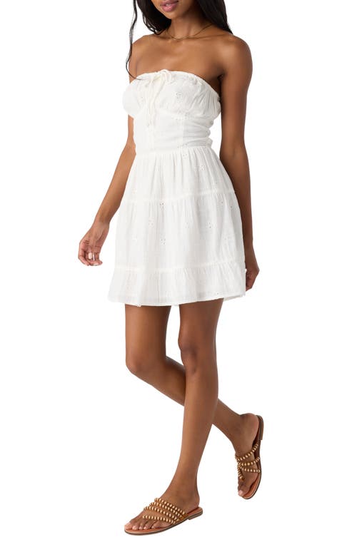 O'neill Naya Eyelet Embroidered Strapless Cotton Minidress In White