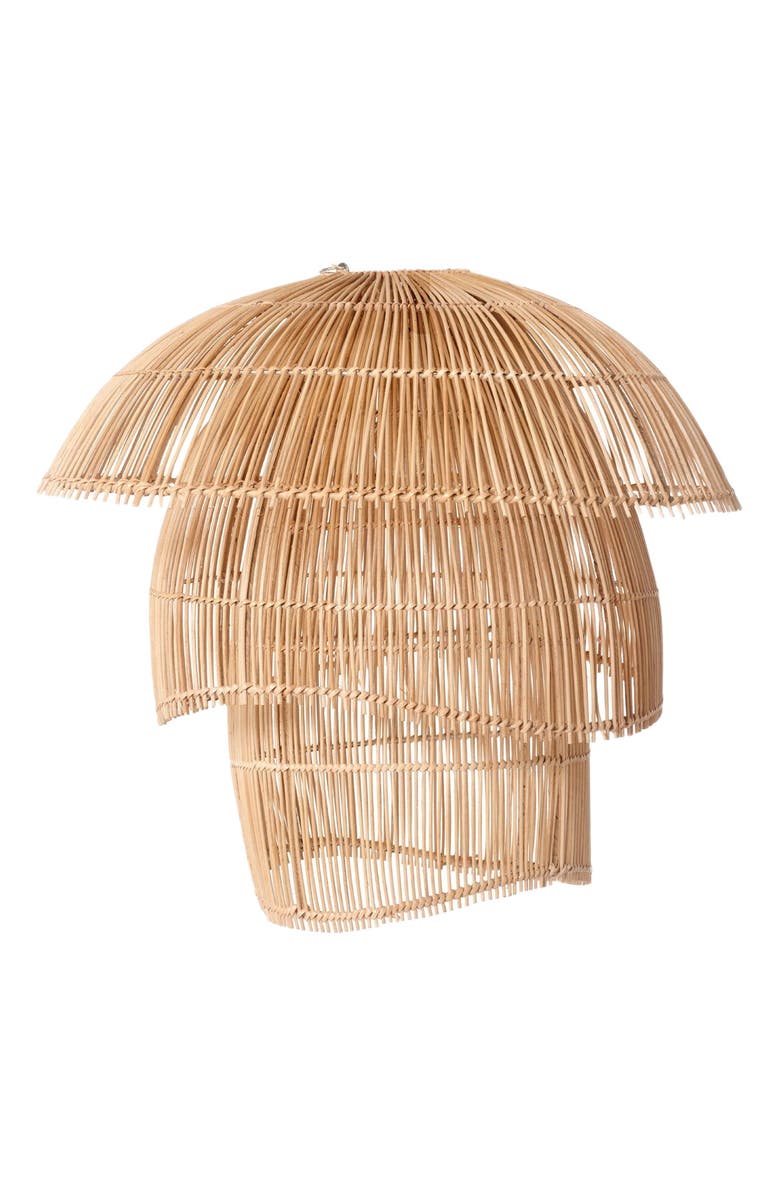 The Artisan & Company Cascade Natural Rattan 3 Tier Pendant Light, Alternate, color, Natural