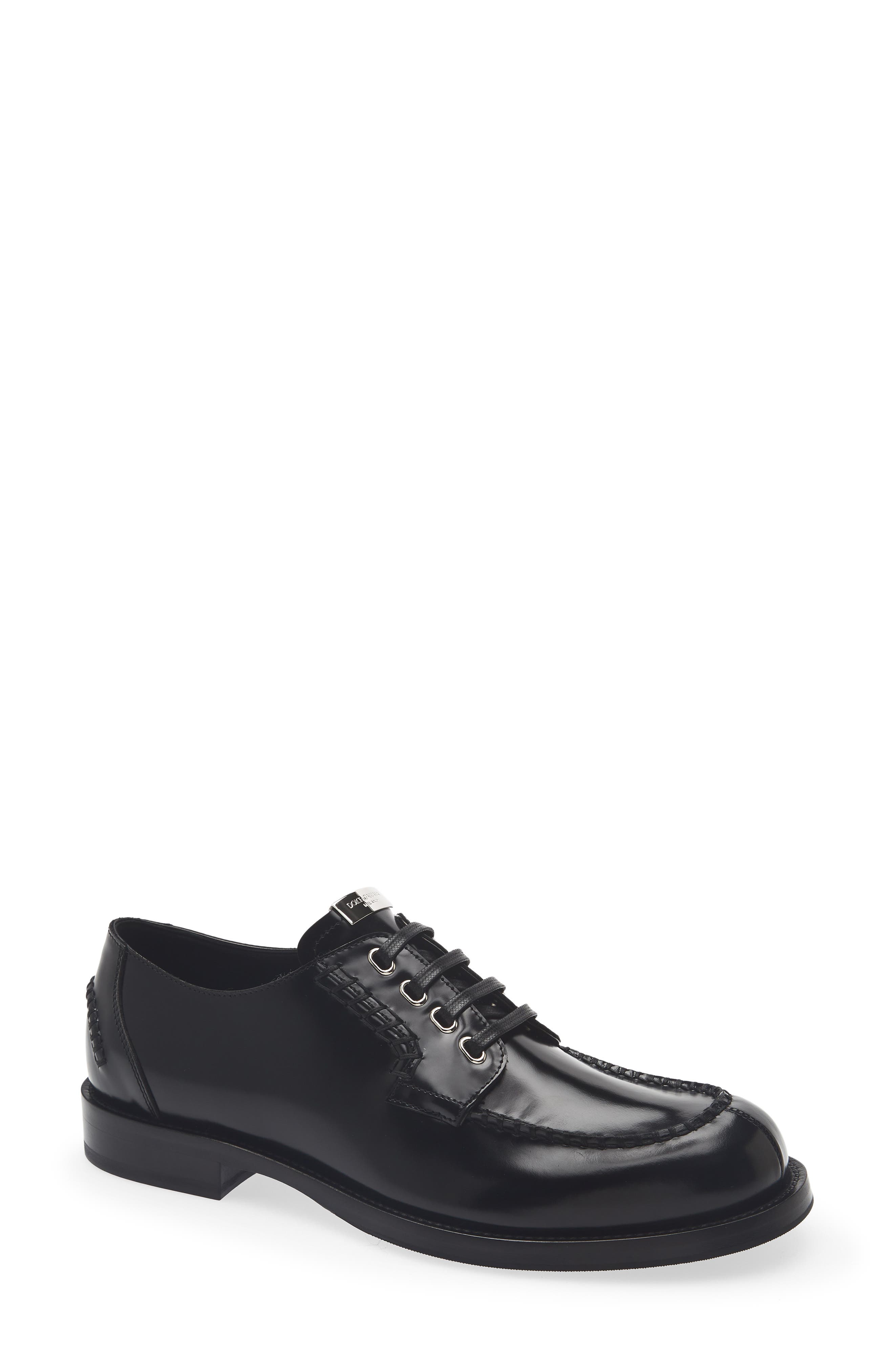 Leather Derby, Main, color, NERO