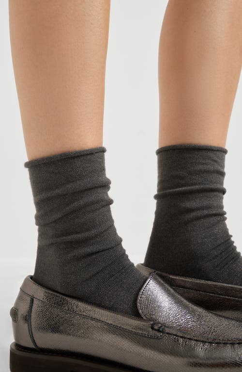 Brunello Cucinelli Cashmere Knit Socks In Black