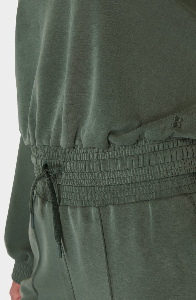 Sweaty Betty Sand Wash Cloud Weight Crop Hoodie, Alternate, color, Trek Green