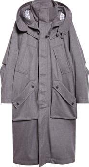 Thom Browne Waterproof Cashmere Parka With Removable Hood
