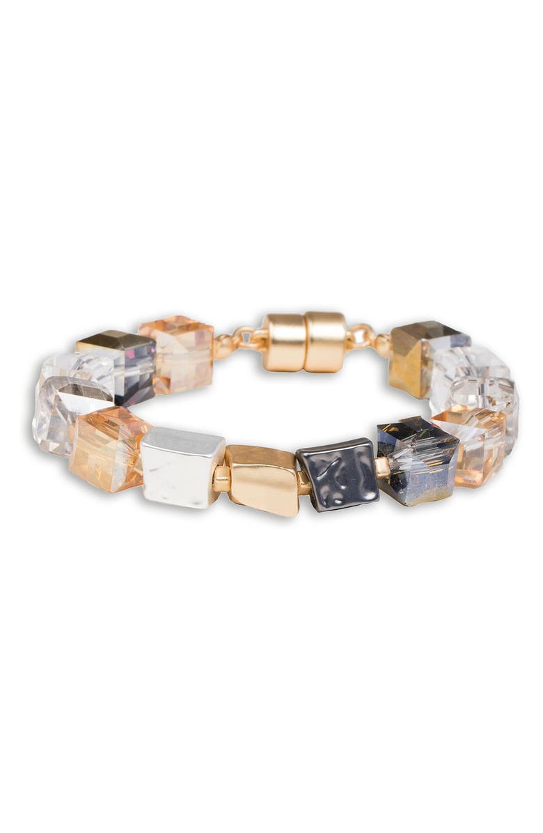 SAACHI Square Beaded Bracelet, Main, color, Gold