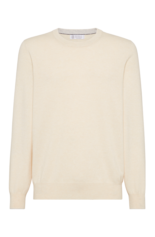 Brunello Cucinelli Crew-neck Ribbed-knit Jumper In Ginger