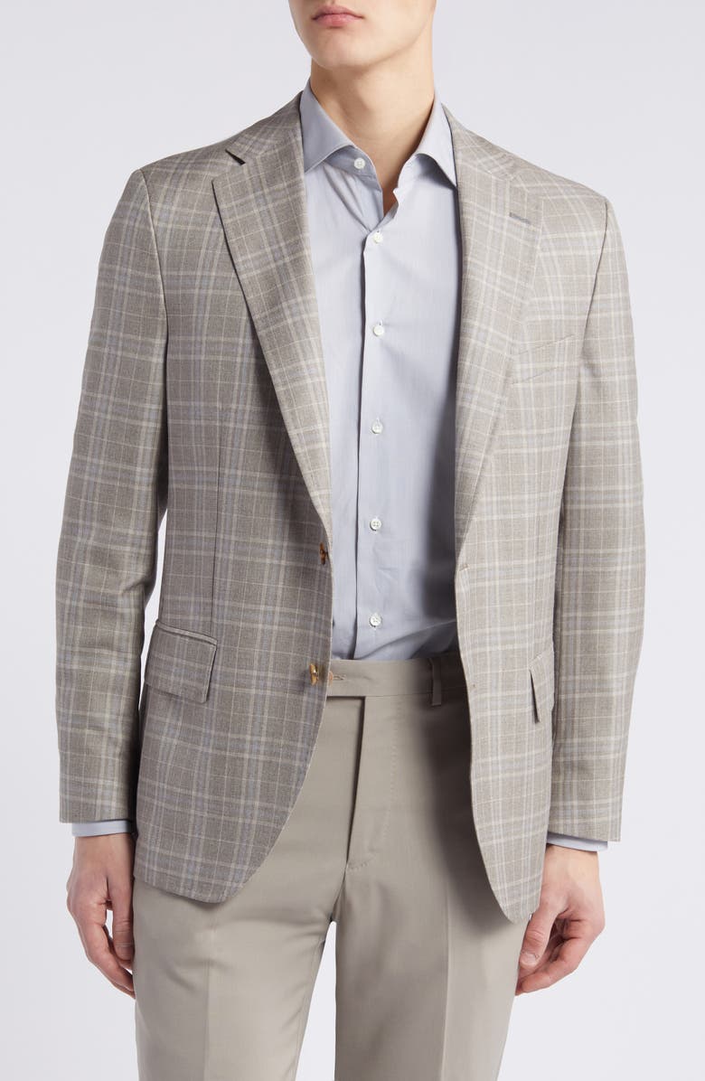 Peter Millar Plaid Wool, Silk & Linen Sport Coat, Main, color, 