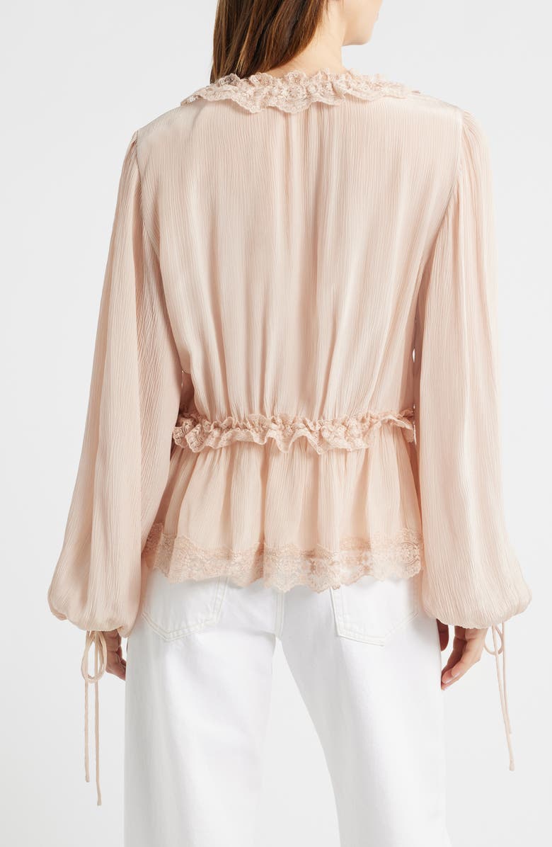 MANGO Glicine Lace Trim Top, Alternate, color, Pale Pink