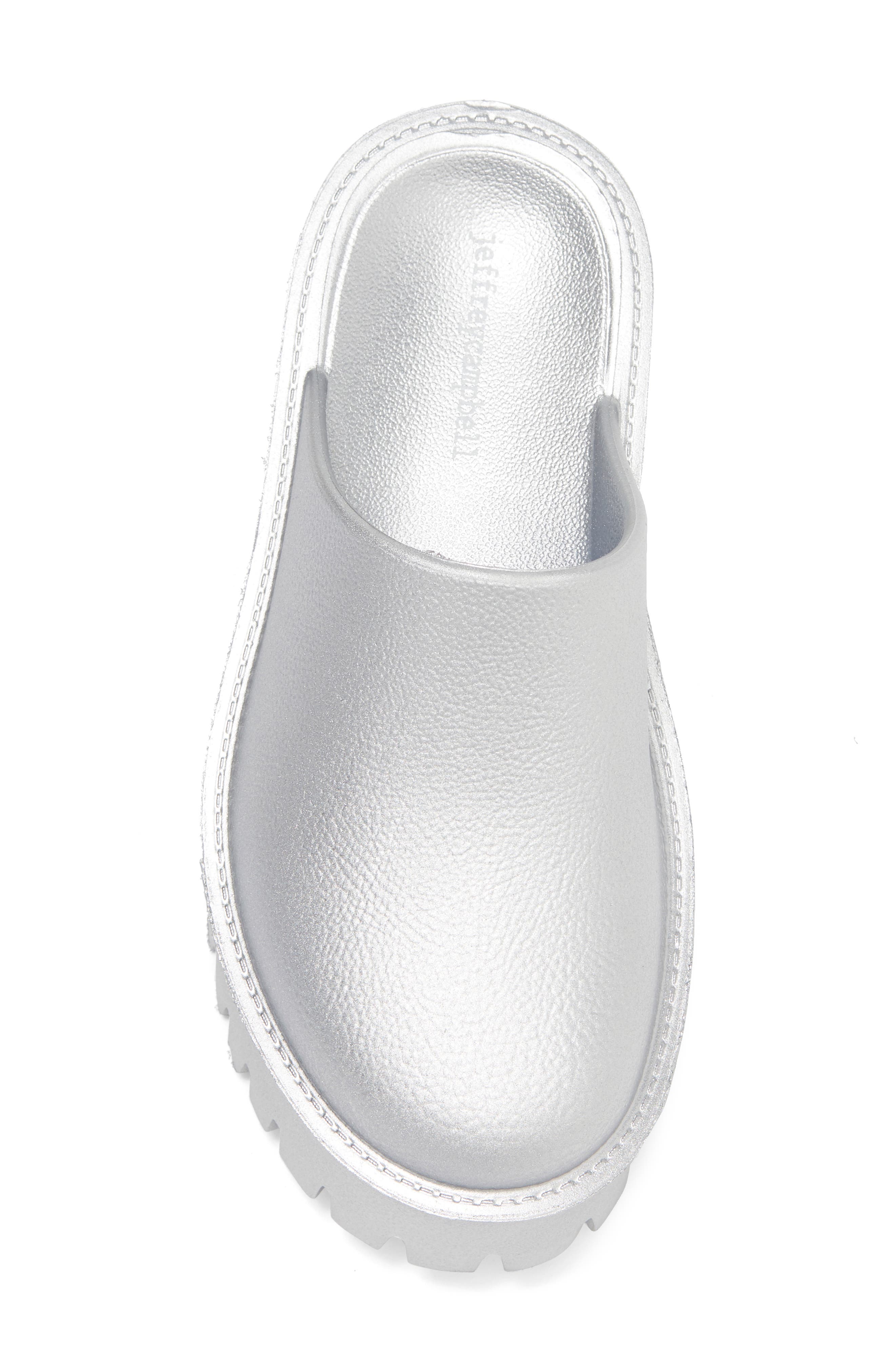 Lugged Platform Clog, Alternate, color, SILVER