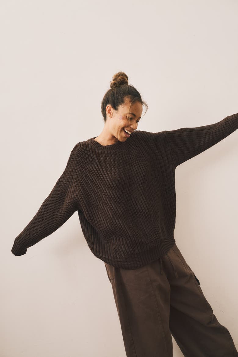 The Chunky Knit Sweater Women, Alternate, color, cornflower blue