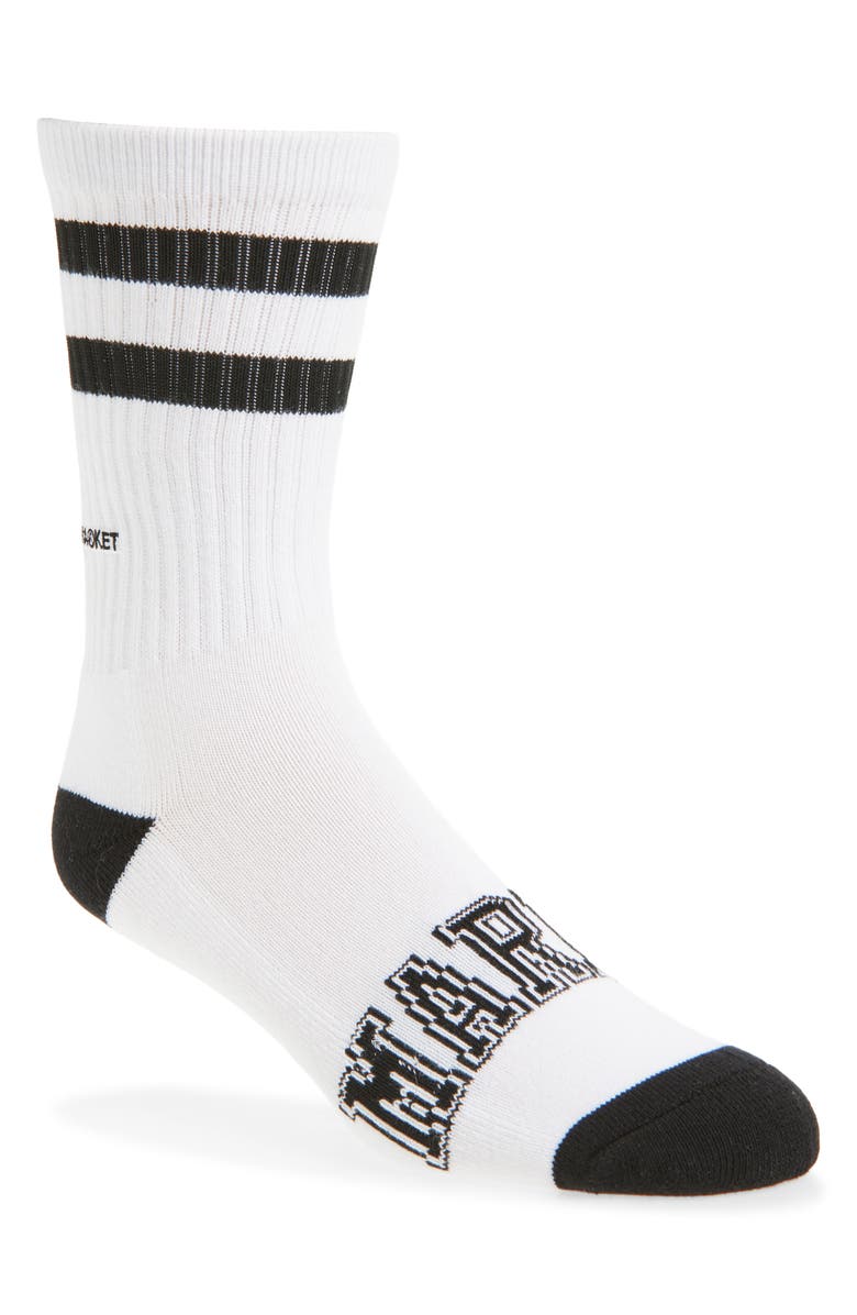 MARKET Core Market Stripe Cotton Blend Crew Socks, Main, color, White