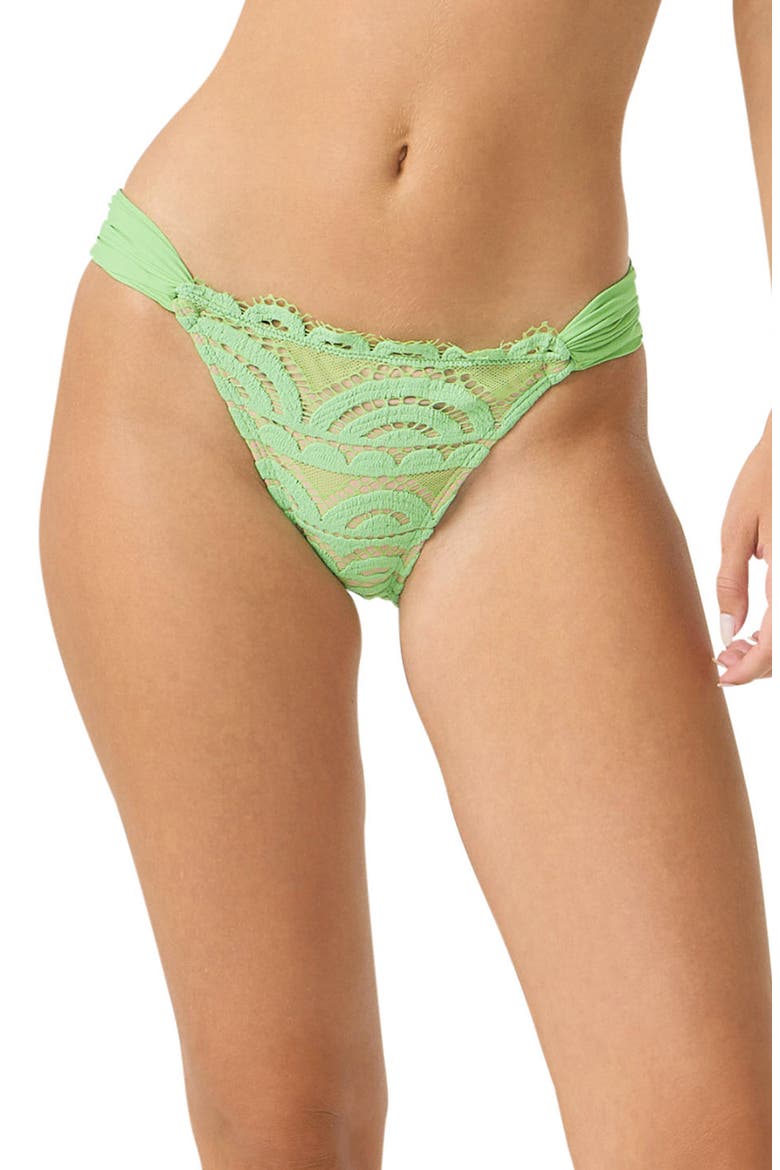 Lace Front Bikini Bottoms, Main, color, MATCHA