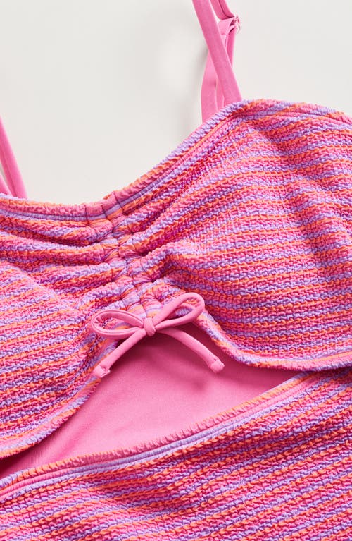 Treasure & Bond Kids' Textured Cutout Swimsuit In Pink