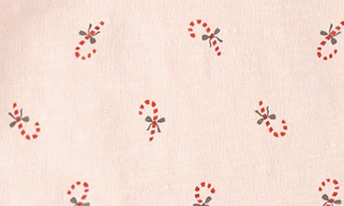 Quincy Mae Candy Cane Print Long Sleeve T-shirt & Pants In Metallic