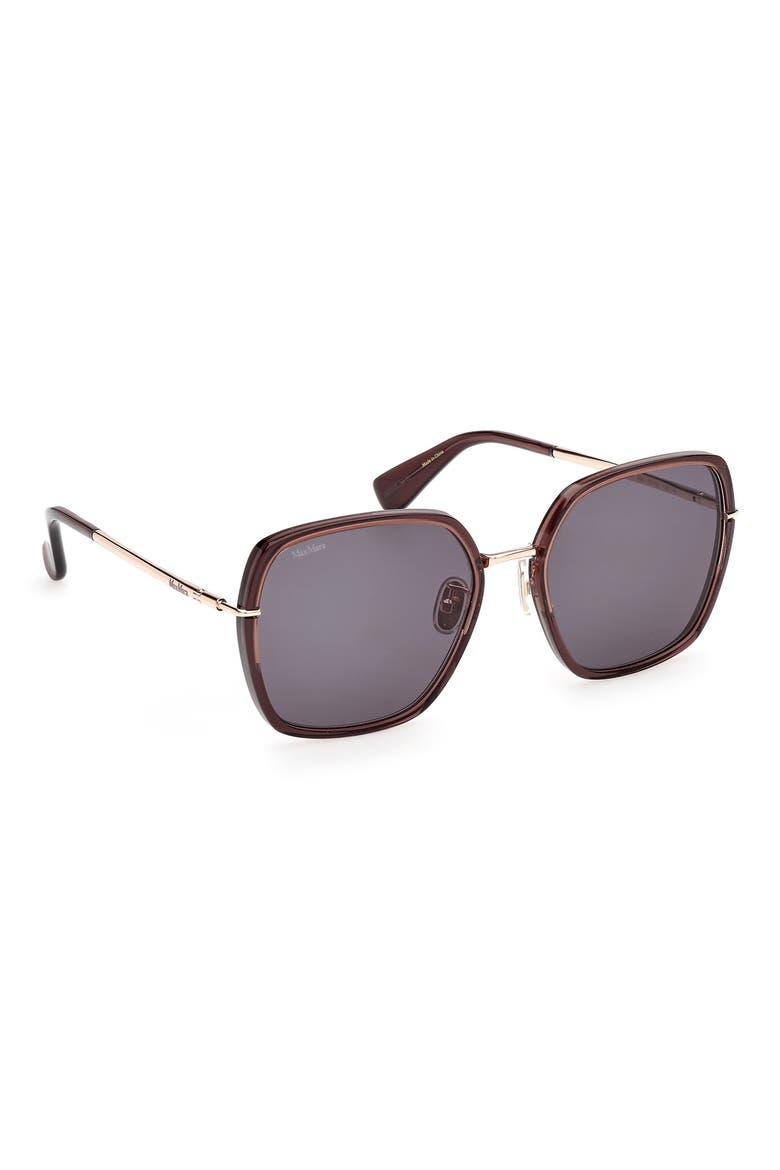 57mm Square Sunglasses, Alternate, color, SHINY BORDEAUX / SMOKE
