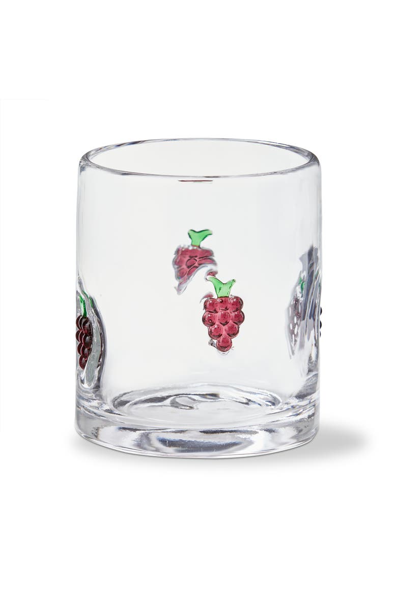 Grape Double Old Fashioned Glass 13 oz Purple Multi Glass 3.5x3.5x3.75 in, Main, color, Purple