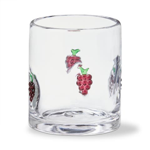 Grape Double Old Fashioned Glass 13 oz Purple Multi Glass 3.5x3.5x3.75 in