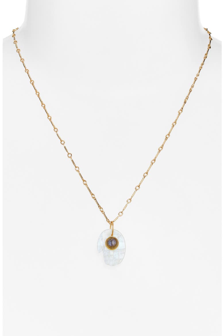 Luminous Hamsa Pendant Necklace, Alternate, color, GOLD
