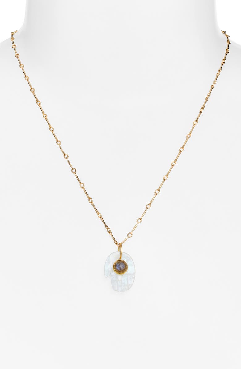 Child of Wild Luminous Hamsa Pendant Necklace, Alternate, color, Gold