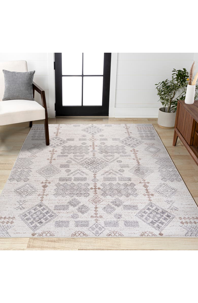 JONATHAN Y Bhalil Berber Diamond Geometric Area Rug, Alternate, color, Beige/Gray