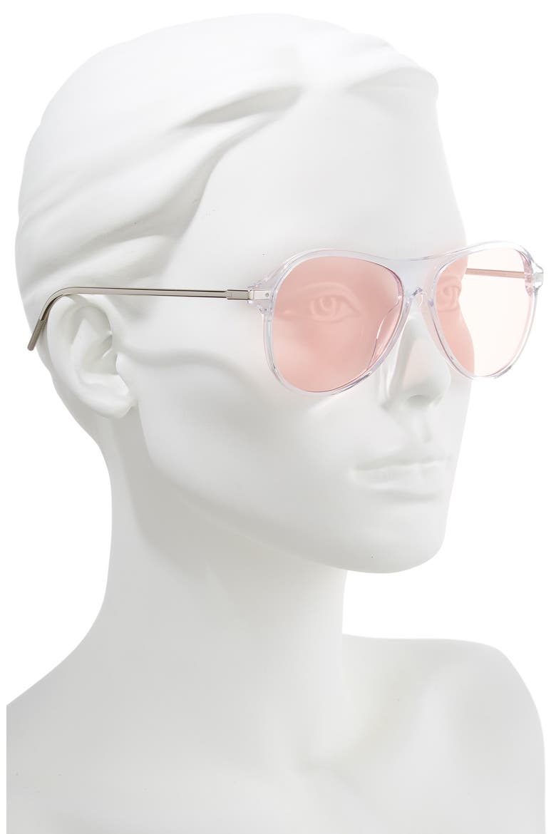 Godspeed 58mm Aviator Sunglasses, Alternate, color, CLEAR/ PINK