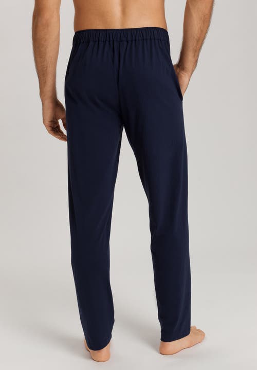 Hanro Night And Day Cotton Drawstring Pants In Deep Navy